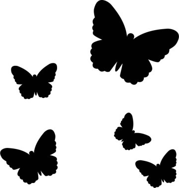 Kelebekler uçan siyah