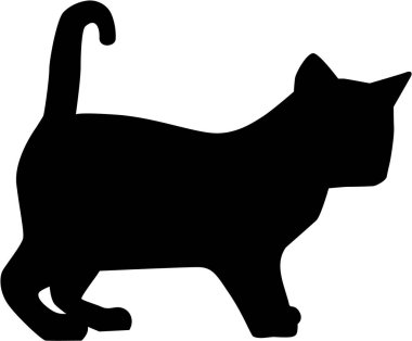 Yavru kedi siluet vektör