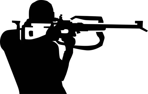 Biathlon Silhouette Shooting — Stock Vector