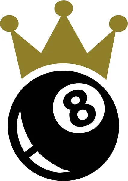 Åtta Ball Pool Crown — Stock vektor