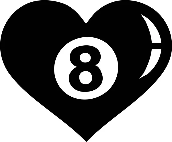Nyolc labda szív medence — Stock Vector