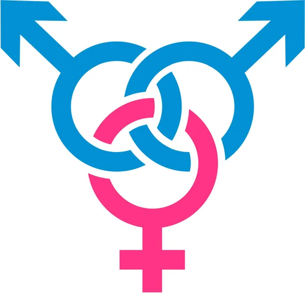 淡蓝色和粉红色的双性恋标志 — 图库矢量图片