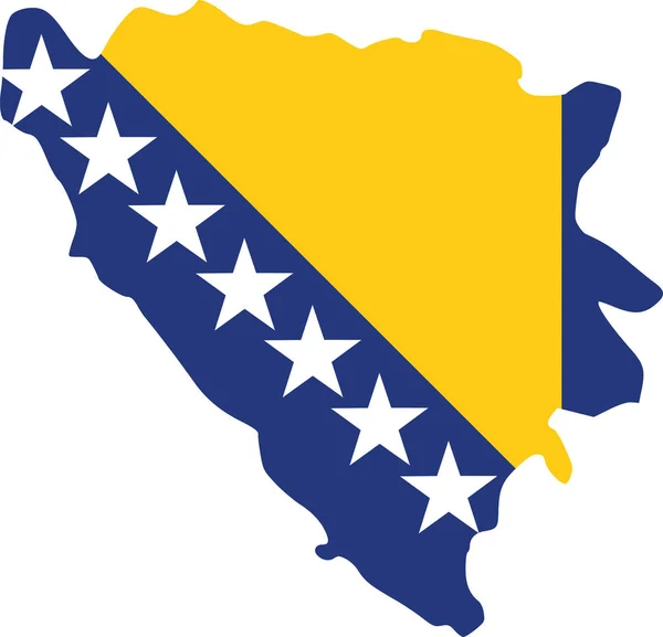 बोस्निया और हर्जेगोविना ध्वज के साथ नक्शा — स्टॉक वेक्टर