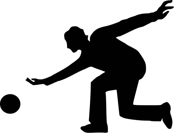 Bowling uomo silhouette — Vettoriale Stock