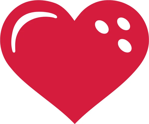 Coeur boule de bowling — Image vectorielle