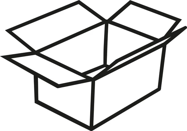 Boîte carton contour — Image vectorielle