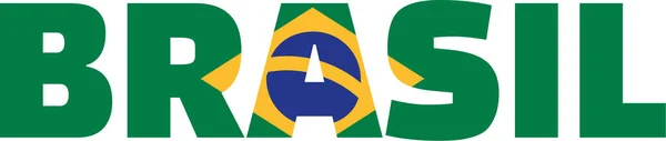 Brasil palabra bandera brasil — Archivo Imágenes Vectoriales