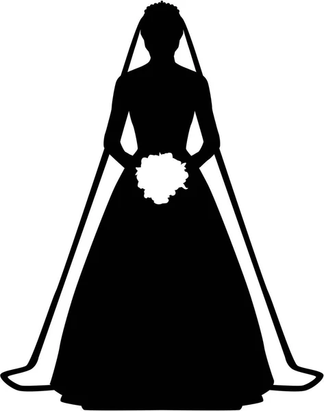 Bride silhouette vector — Stock Vector