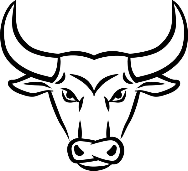 怒っている雄牛の頭部 — ストックベクタ