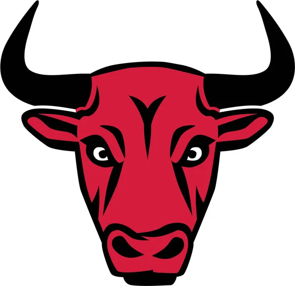 Tête de taureau rouge — Image vectorielle