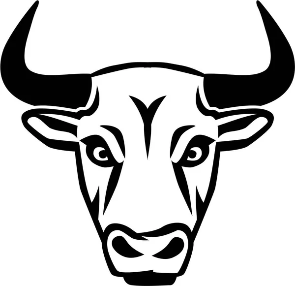 シルエットの雄牛の頭部 — ストックベクタ