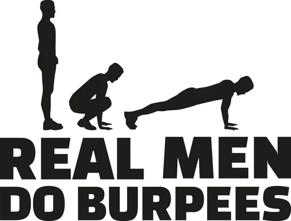 진짜 남자 burpees — 스톡 벡터