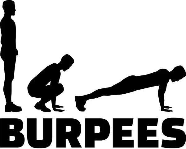 Burpees sekwencji z programu word — Wektor stockowy