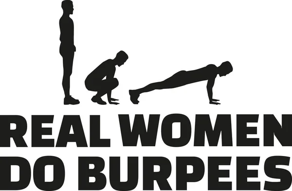 Mulheres reais fazem burpees — Vetor de Stock