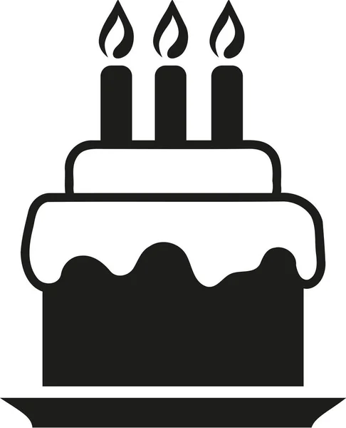 Κέικ με κεριά εικονίδιο — Διανυσματικό Αρχείο