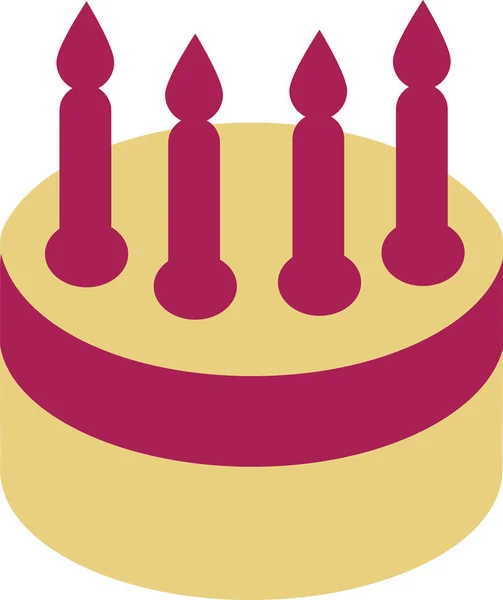 Tort urodzinowy z cztery świece — Wektor stockowy