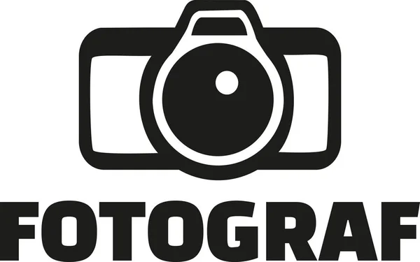 Fotógrafo com câmera - alemão — Vetor de Stock