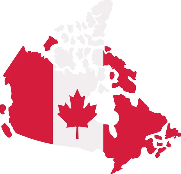 Mapa Kanady s kanadskou vlajkou — Stockový vektor