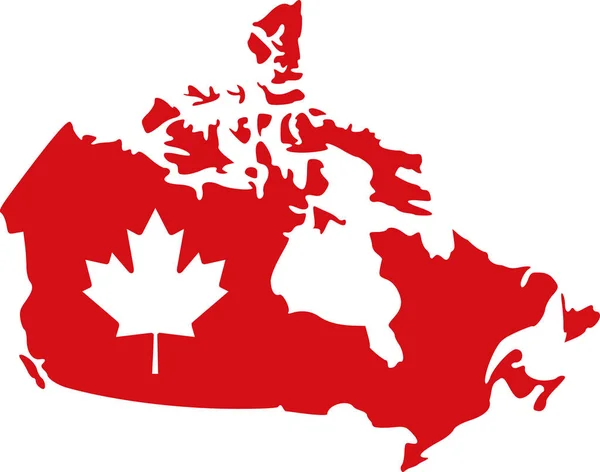 Javorový list v Kanadě mapy — Stockový vektor