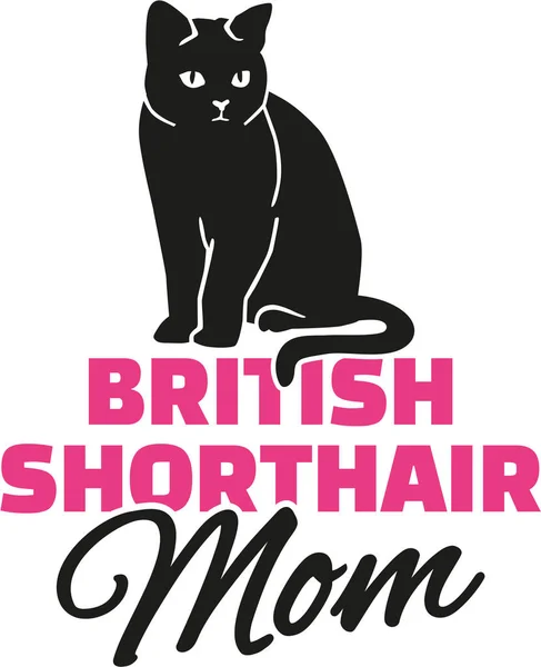 British Shorthair cat mom — Stock Vector