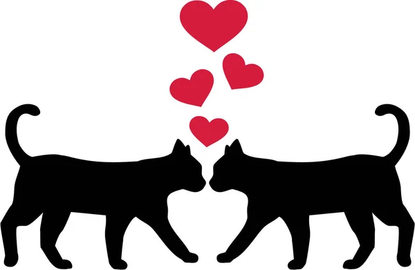 Gato amor vector — Archivo Imágenes Vectoriales