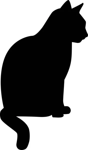 Silhouette sittande katt — Stock vektor