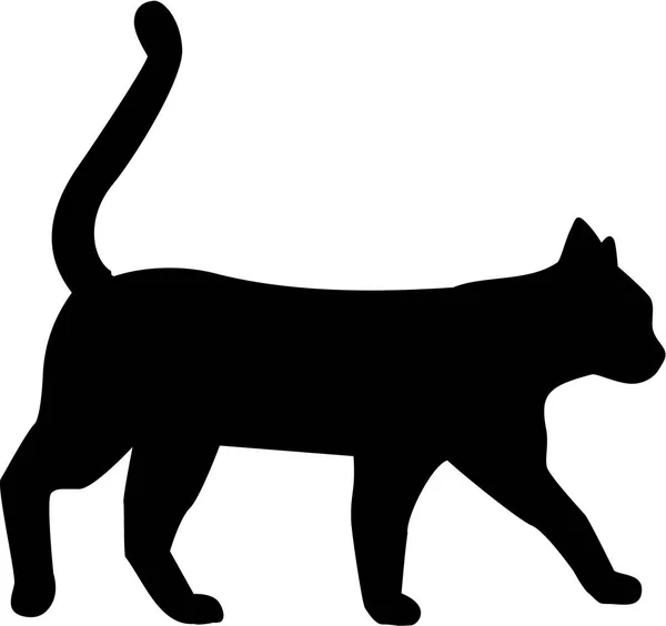 Silueta caminando gato — Vector de stock