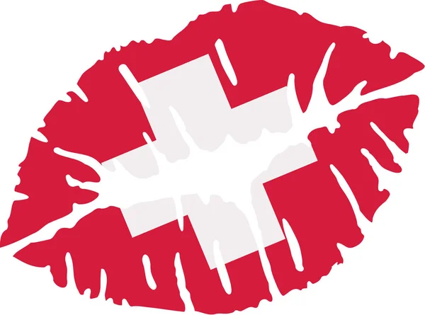 Svizzera bacio vettore — Vettoriale Stock