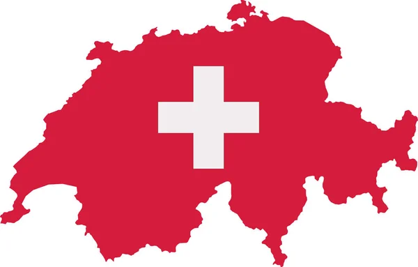 Schweiz Karte mit Flagge in zwei Farben — Stockvektor