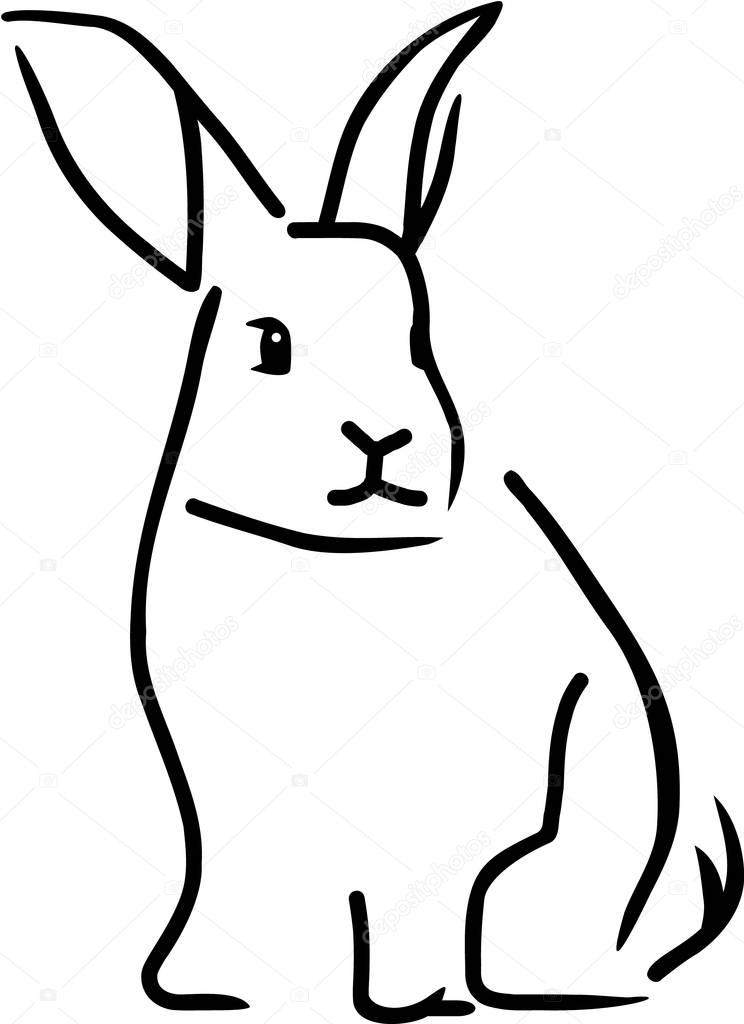 Download Outline vector of a rabbit — Stock Vector © miceking ...