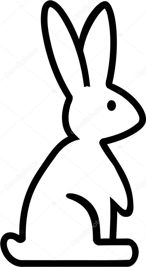 Download Rabbit outline | Sitting Rabbit outline — Stock Vector ...