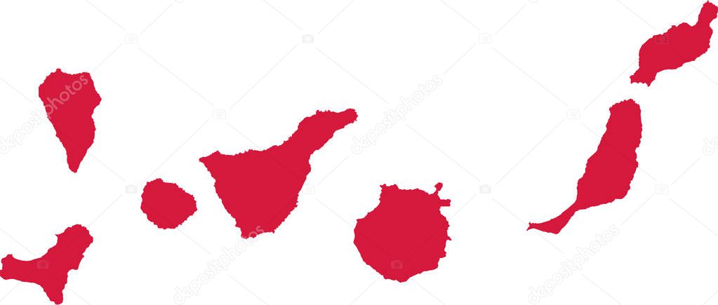 Canary Islands map silhouette