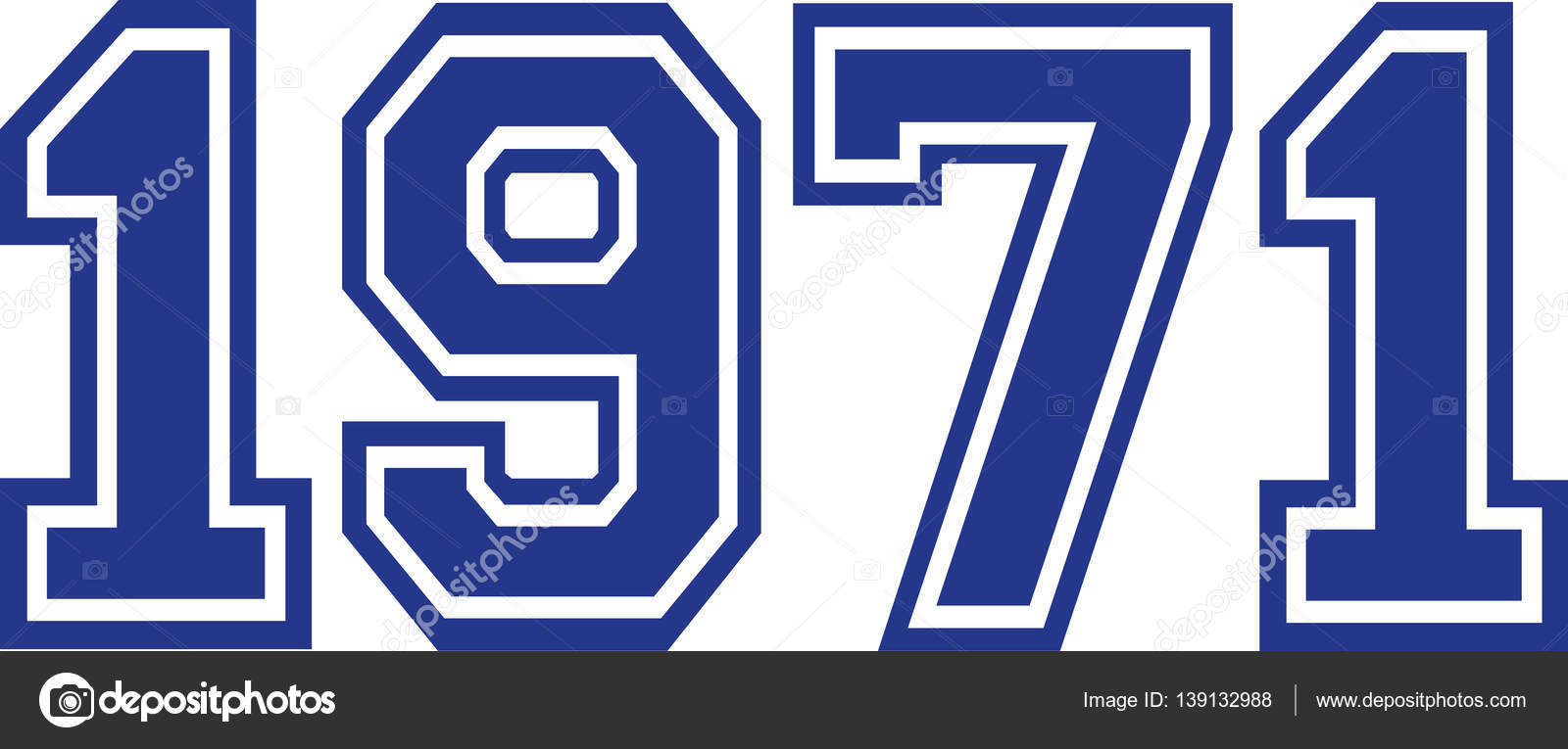 Download 1971 jaar college lettertype — Stockvector © miceking ...