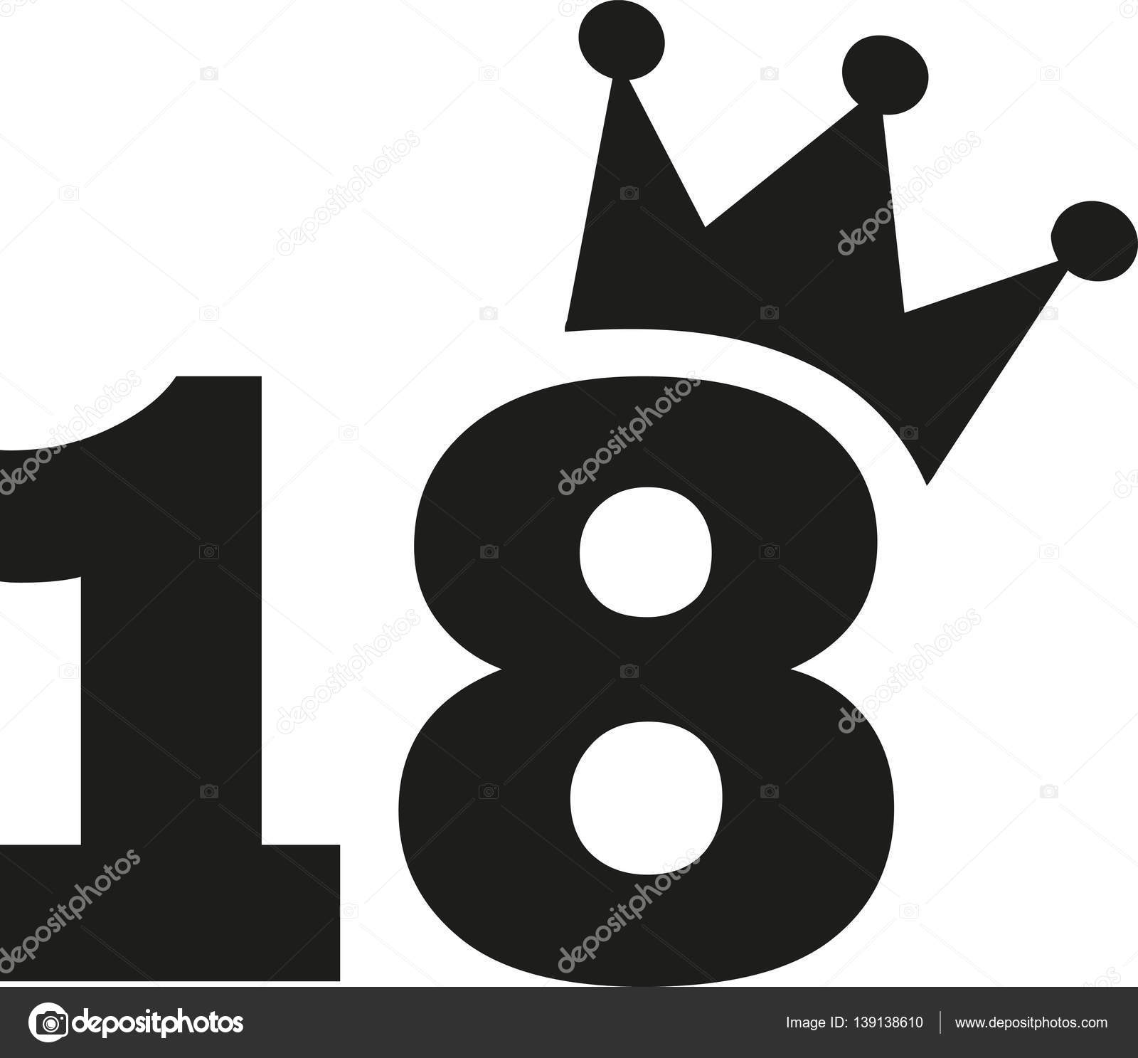 18th Birthday number crown — Stock Vector © miceking #139138610