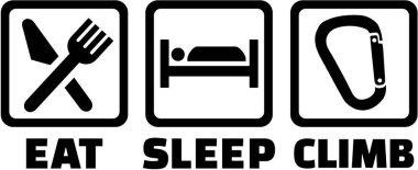 Eat sleep climb icons. clipart