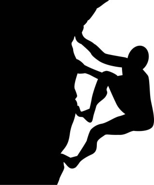 adam bir kayada tırmanıyor