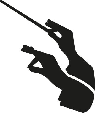 Conductor hands with baton clipart