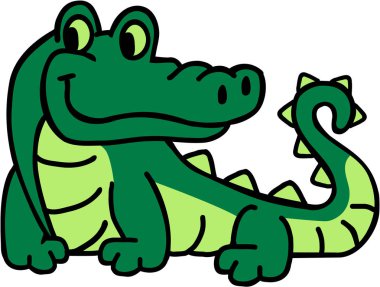 Karikatür timsah vektör