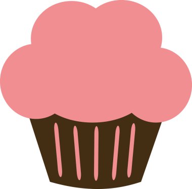 Cupcake simgesi pembe krema ile