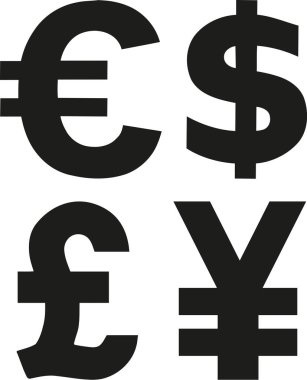 Para birimi simgelerini vektör