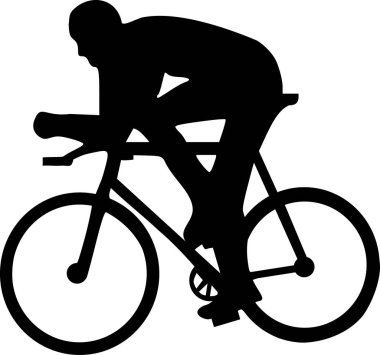 Bisiklete binme siluet vektör