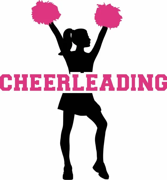 Cheerleading met silhouet — Stockvector