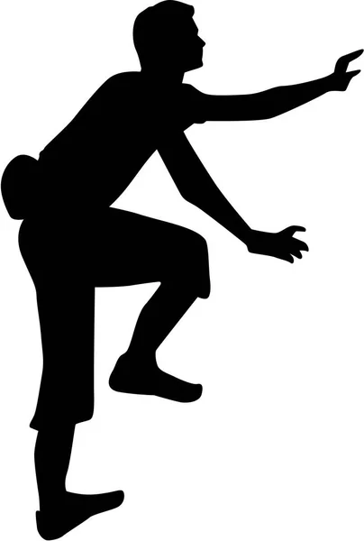 Uomo silhouette arrampicata — Vettoriale Stock