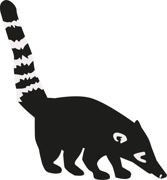 Coati with striped tail — Stock Vector