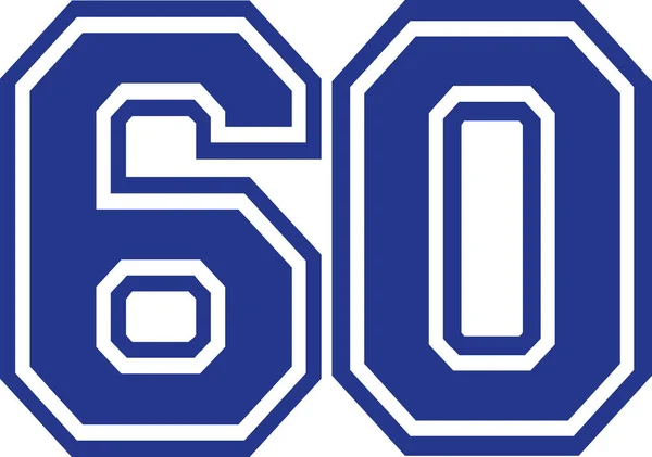 Číslo šedesát college 60 — Stockový vektor