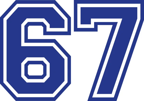 Sessantasette college numero 67 — Vettoriale Stock
