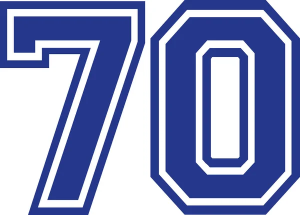 Settanta college numero 70 — Vettoriale Stock