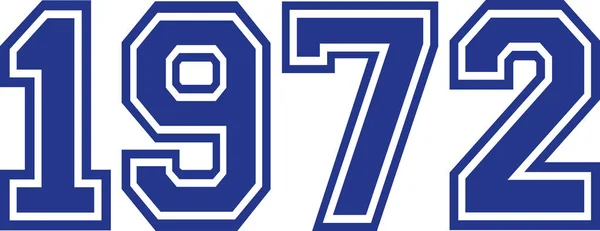 1972 рік шрифт коледжу — стоковий вектор