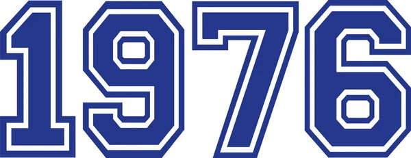 1976 jaar college lettertype — Stockvector