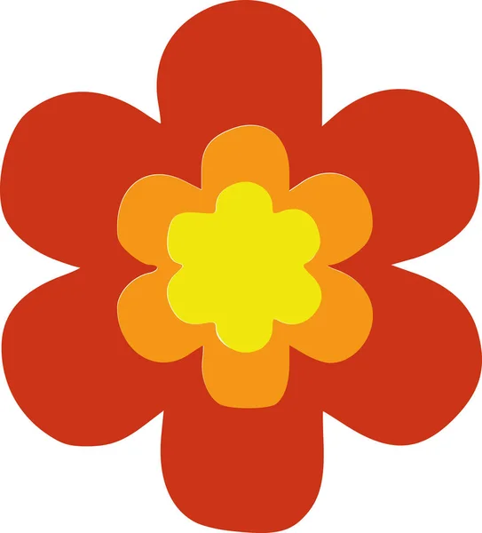 Blume blüht Symbol in roten Farbtönen — Stockvektor